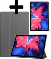 Hoes Geschikt voor Lenovo Tab P11 Hoes Luxe Hoesje Book Case Met Screenprotector - Hoesje Geschikt voor Lenovo Tab P11 Hoes Cover - Grijs