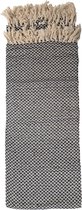 Clayre & Eef Plaid 150*180 cm Zwart Katoen Rechthoek Deken Kleed Dekentje