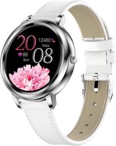 Darenci Smartwatch Classy Pro - Smartwatch dames - Smartwatch heren - Activity Tracker - Touchscreen - Lederen band - Dames - Heren - Horloge - Stappenteller - Bloeddrukmeter - Ver