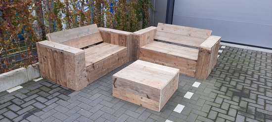 Loungeset ''Garden XS Deluxe '' van Gebruikt steigerhout - 4 persoons