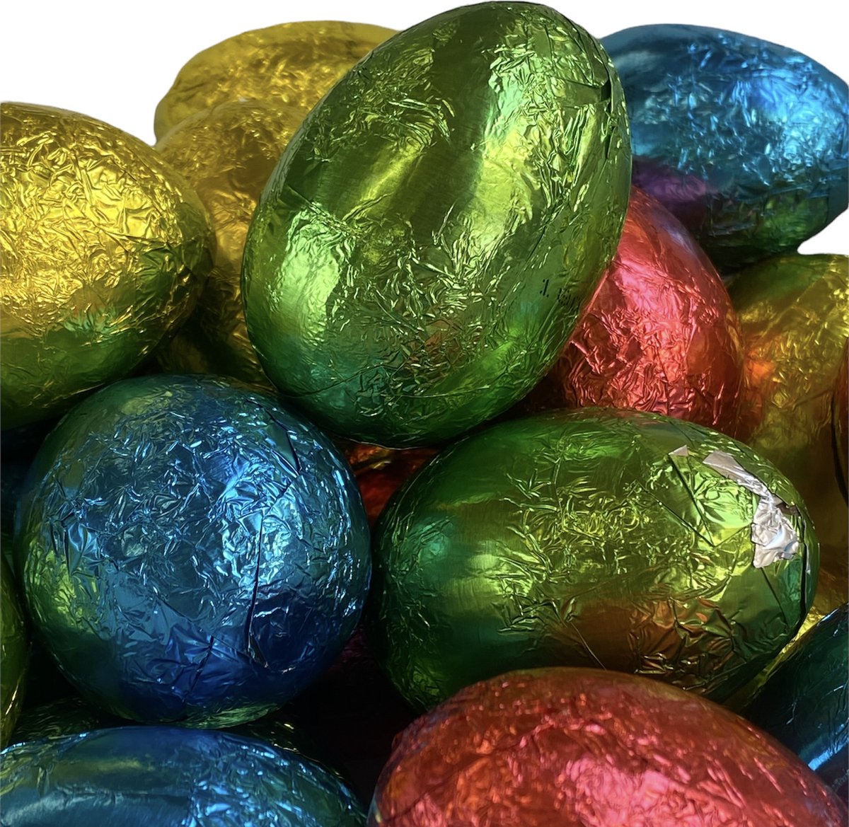 Grote chocolade paas eieren - 6 cm - 10 stuks - paaseieren - Pasen - verstop eieren - raapeieren - paaseitjes - paas decoratie - Candy Freaks