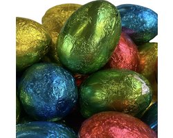 Grote chocolade paas eieren - 6 cm - 8 stuks - paaseieren - Pasen - verstop eieren - raapeieren - paaseitjes - paas decoratie Grote chocolade paas eieren - 6 cm - 8 stuks - paaseieren - Pasen - verstop eieren - raapeieren - paaseitjes - paas decoratie