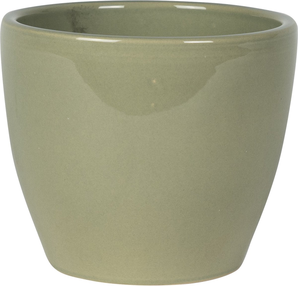 Ter Steege Bloempot - groen - Scandinavische look - glanzend - keramiek - 15 x 12 cm