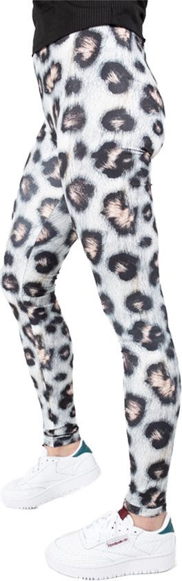 Panterprint Legging van Festivallegging – Sneeuwluipaard – Maat L/XL – Comfortabel – Ademend – Zachte Stof