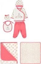 Deken cadeau - 5-delige baby newborn kleding set - Newborn set - Konijn Babykleding - Babyshower cadeau - Kraamcadeau