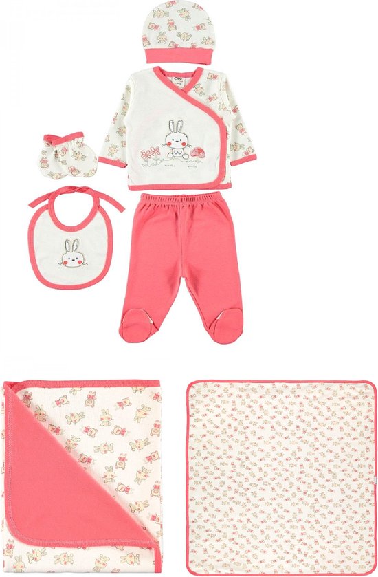 Deken cadeau - 5-delige baby newborn kleding set Newborn set - Konijn Babykleding -... | bol.com