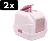 2x KATTENBAK EASY CAT ROZE L