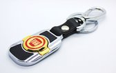 Sleutelhanger Fiat Goudkleurig | Leer, Metaal | Karabijnsluiting | Keychain Fiat Color Gold