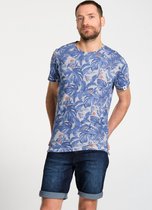 J&JOY - T-Shirt Mannen 09 Praia Blue Flowers