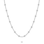 Collier Twice As Nice en argent, fleurs sur chaîne boule 40 cm+5 cm