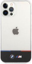 BMW M-Line Tricolor Horizontal Line Back Case - Apple iPhone 12/12 Pro (6.1") - Transparant