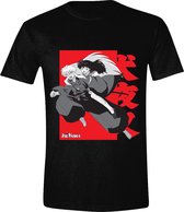 Inuyasha – Kagome On Inuyasha’S Back - T-Shirt Zwart - Maat XXL