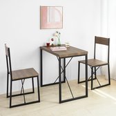 Mara Eettafel set - 3 Delige Set - 2 Stoelen - Modern - MDF - Metaal - 80 x 75 x 50 cm