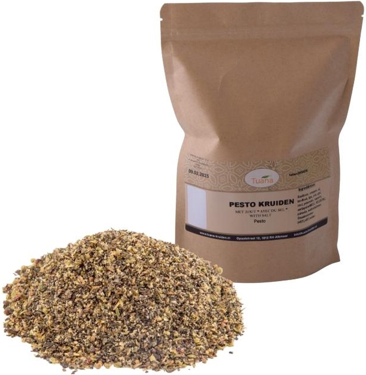 Goedkoopste Tuana Kruiden - Pesto Kruidenmix Groen - Zak 1000 Gram - Kruiden Zonder Zout - KZ0212