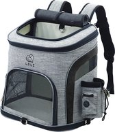 Draagtas en Rugzak (M) voor dieren - katten en honden - Zwart/Grijs - Maat M - Huisdier - Transportbox - Pet Carrier - Rugtas - Reis tas