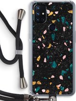 Case Company® - OnePlus Nord N10 5G hoesje met Koord - Terrazzo N°10 - Telefoonhoesje met Zwart Koord - Bescherming aan alle Kanten en Over de Schermrand