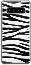 Case Company® - Samsung Galaxy S10 Plus hoesje - Zebra pattern - Soft Cover Telefoonhoesje - Bescherming aan alle Kanten en Schermrand