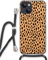 Case Company® - iPhone 13 hoesje met Koord - Panter - Telefoonhoesje met Zwart Koord - Extra Bescherming aan alle Kanten en Over de Schermrand