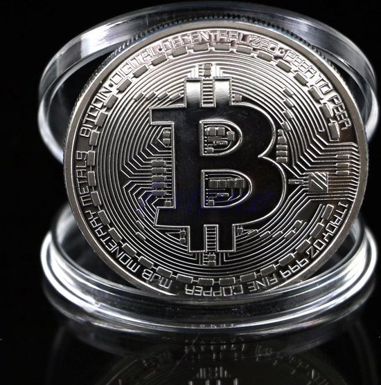 Thumbnail van een extra afbeelding van het spel Bitcoin verzamelmunt - Munten - Crypto - Coin - Token - Souvenir - Met beschermhoes - zilver