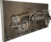 Kapstok Metaal Oldtimer Auto - cabrio zwart nikkel - 80 x 35 x 13 cm - 32814
