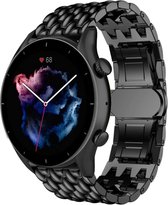 Stalen Smartwatch bandje - Geschikt voor  Amazfit GTR 3 - Pro stalen draak band - zwart - GTR 3 & GTR 3 Pro - Strap-it Horlogeband / Polsband / Armband
