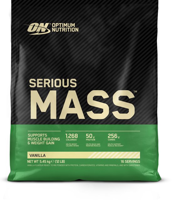 Optimum Nutrition Serious Mass – Vanilla – Mass Gainer – Weight Gainer – 5450 gram (16 servings)