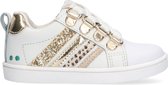 Bunnies JR Puk Pit Meisjes Lage Sneakers - Wit/Goud - Leer - Veters