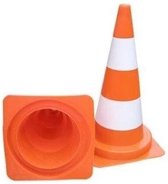 Verkeerskegel 75 cm PVC | Oranje - Wit | Pion - Pylon - Kegel - Pilon - Pilonnen | Elastisch PVC | Veiligheid - Verkeer - Afzetten | De Veiligheids-winkel