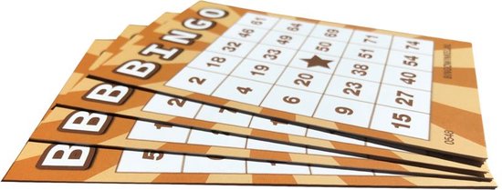 Thumbnail van een extra afbeelding van het spel Bingokaarten 1-75 Karton | Oranje | 50 stuks