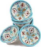 4 stuks kLeine tapas / saus schaaltjes handmade uit Marokko formaat 3 x 5 cm
