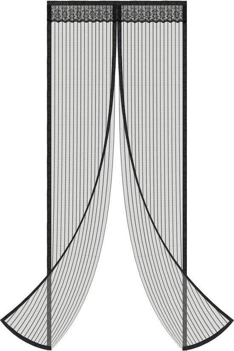 LUMEXX Vliegengordijn - Magnetisch - Glasvezel - 100x210 cm - Hordeur - Deur - Zwart - LUMEXX