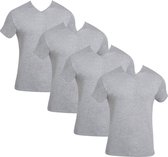 Onderhemd heren - Lycra %100 Katoen - 4 Tshirts Heren - Grijs - Tanktop heren - Korte mouw - Heren ondergoed - V hals - Maat - S