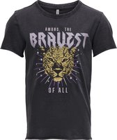 Kids ONLY KONLUCY FIT TRUTH/BRAVE S/S TOP BOX JRS Meisjes T-shirt - Maat 122/128