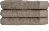 HOOMstyle Handdoeken Set Avenue - 70x140cm - 3 stuks - Hotelkwaliteit - Strandlaken - 100% Katoen 650gr - Taupe