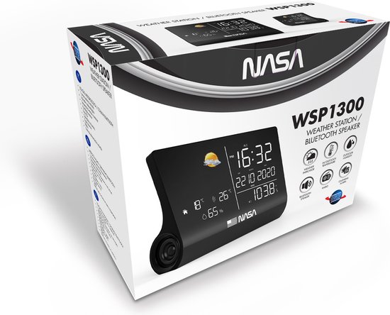 Nasa - NASA WSP1300 - Station Météo, Enceinte Bluetooth, Ecran LCD