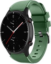 Siliconen Smartwatch bandje - Geschikt voor Strap-it Amazfit GTR 2 siliconen bandje  - legergroen - GTR 2 - 22mm - Strap-it Horlogeband / Polsband / Armband