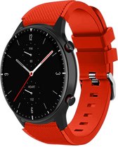 Siliconen Smartwatch bandje - Geschikt voor Strap-it Amazfit GTR 2 siliconen bandje - rood - GTR 2 - 22mm - Strap-it Horlogeband / Polsband / Armband