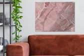 Tableau sur toile Rose - Granit - Galets - Wit - 80x60 cm - Décoration murale