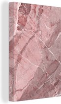 Canvas Schilderij Graniet - Roze - Keien - 80x120 cm - Wanddecoratie