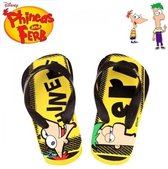 Phineas and Ferb slippers, geel / zwart, maat 34