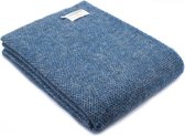Tweedmill Plaid zonder franje Blauw (Stitch Beehive Ink) - Nieuw wol - Made in the UK