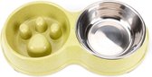 Darenci Dubbele Voerbak - Hondenbak - Voederbak - Anti Schrok Bak - Kattenbak - Hond - Poes - Puppy's - Hondenbrokken - Kattenbrokken - Drinkbak - RVS - Dog Bowl - Slowfeeder - Die