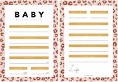 Little koekies - Babyshower voorspellingskaarten | leopard oud roze | 10 stuks