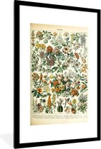 Fotolijst incl. Poster - Bloemen - Oranje - Geel - 60x90 cm - Posterlijst