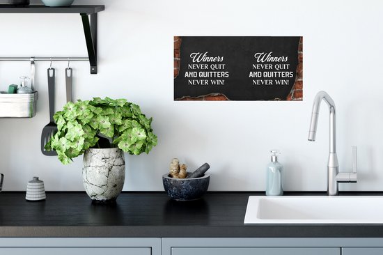 Affiche Les gagnants n'abandonnent jamais et les décrocheurs ne gagnent jamais ! - Citations - Proverbes - 40x20 cm
