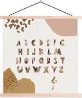 Porte-affiche avec affiche - Affiche scolaire - Proverbes - Citations - Alphabet - Enfants - Kids - Bébé - Garçons - Meiden - 120x120 cm - Lattes transparentes