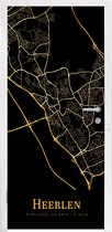 Deursticker Heerlen - Kaart - Goud - 80x215 cm - Deurposter