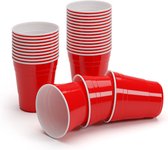BeerCup Nadal 10 Oz rode party bekers  - Beer pong - 200 stuks - 295 ml- Stapelbaar - US College stijl - Drankspel