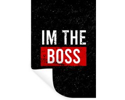 Muurstickers - Sticker Folie - Spreuken - Quotes - 'I'm the boss' - Zwart - 60x90 cm - Plakfolie - Muurstickers Kinderkamer - Zelfklevend Behang - Zelfklevend behangpapier - Stickerfolie