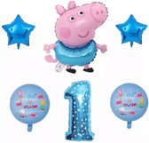 Peppa Pig folie ballonen 6 stuks Decoratie Kinderen Verjaardag Ballon Nummer 1